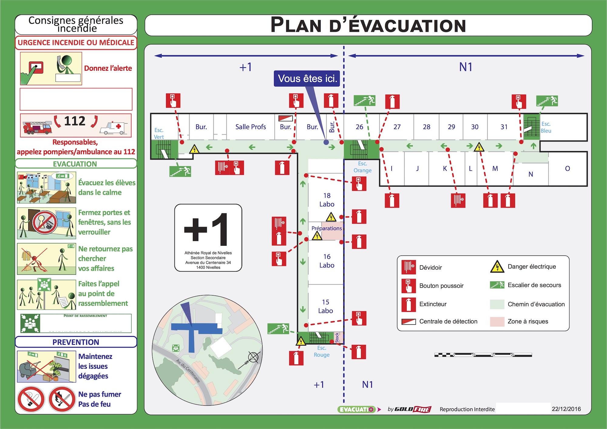 plan evacuation établissement scolaire