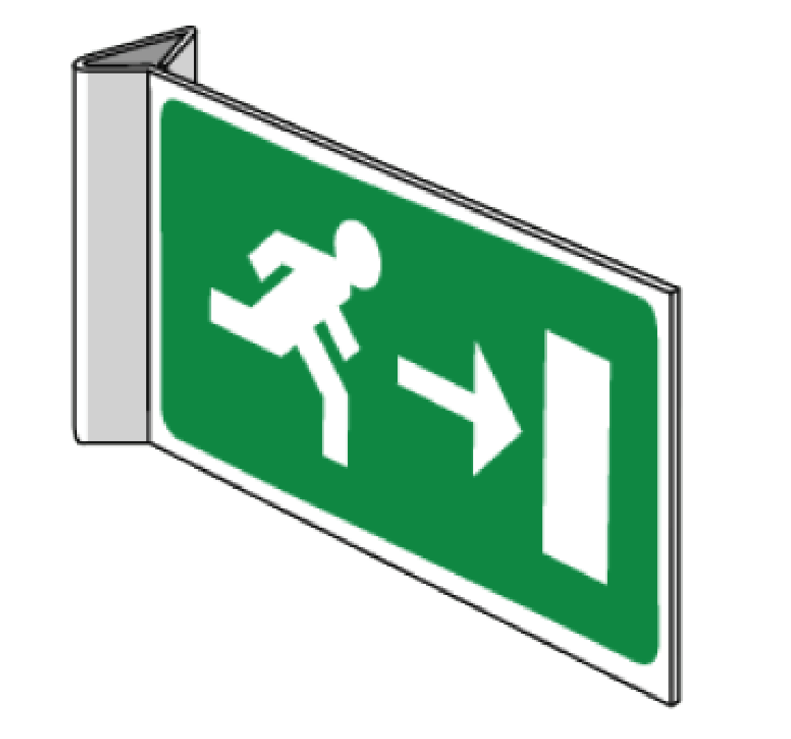 flag evacuation pictogram